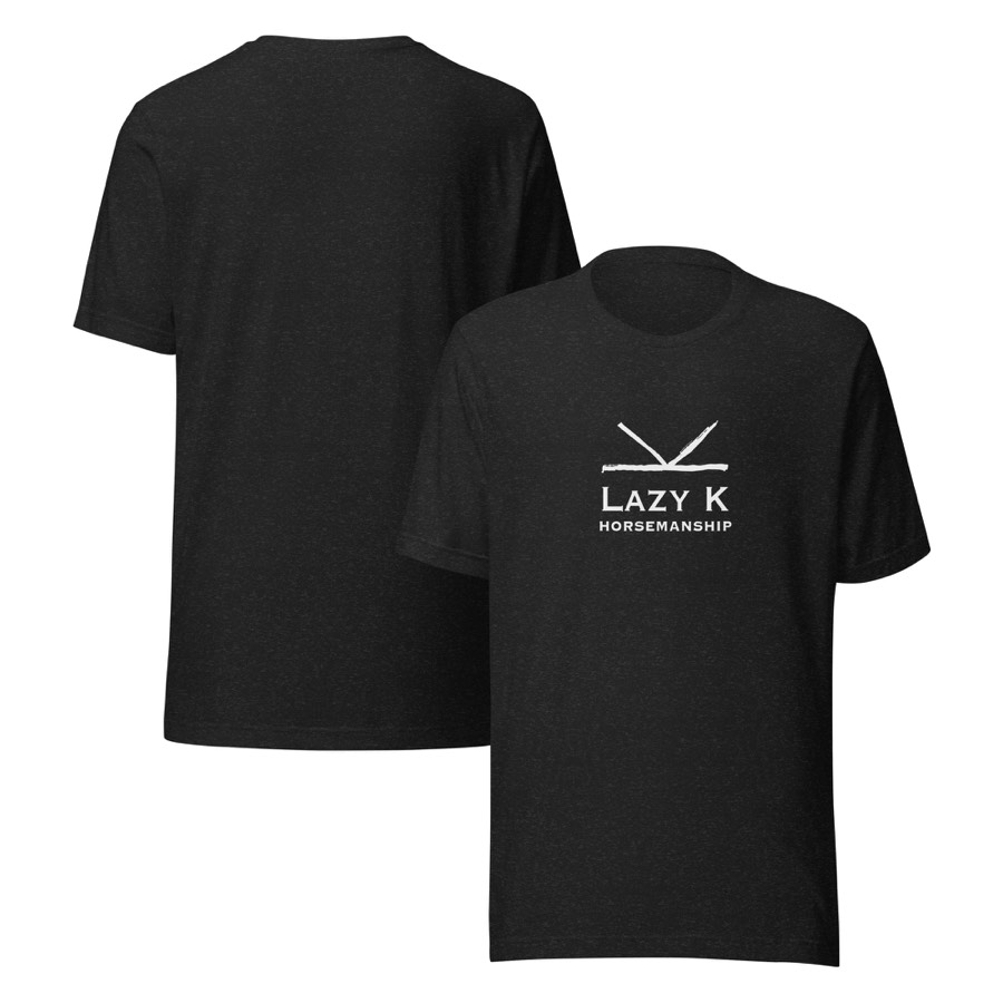 Groundwork Tee in black heather with the Lazy K Horsemanship mark on the chest